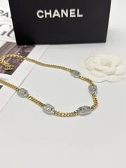 Колье чокер с логотипами CHANEL шампань