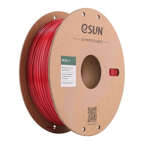 Пластик для 3D-печати eSUN PETG+, 1.75 мм, 1 кг, ярко-красный (Fire Engine Red), PETG+175O-FR1P1