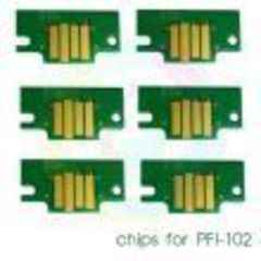 Чипы для картриджей PFI-102 для Canon imagePROGRAF iPF605, iPF710, iPF760, iPF765, iPF510, iPF500, iPF600, iPF610, iPF650, iPF700, iPF720 (комплект 6 цветов)