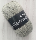 Пряжа Lana Grossa Meinlenweit 6-ply 150 Tweed 8972 серый