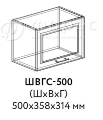Кухня Мария шкаф верхний горизонтальный стекло 500