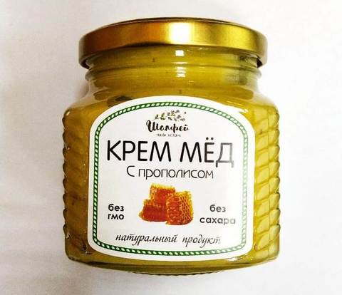 Крем-мед с прополисом, без сахара, 300 г