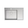 Lemark 9937149 KEZADRA 780L Мойка кухонная с крылом из нерж.стали (чаша слева) цвет:сталь в комплекте крепеж, арматура сливная с прямоуг.переливом, сифон