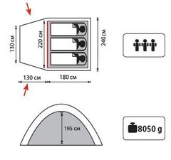 Кемпинговая палатка Sol Anchor 3 SLT-031.06 синий