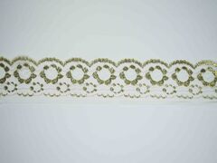Кружево белое золото/серебро (широкое)