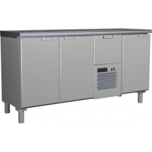 Стол барный POLUS T57 M3-1 9006-19 корпус серый, без борта, планка (BAR-360)