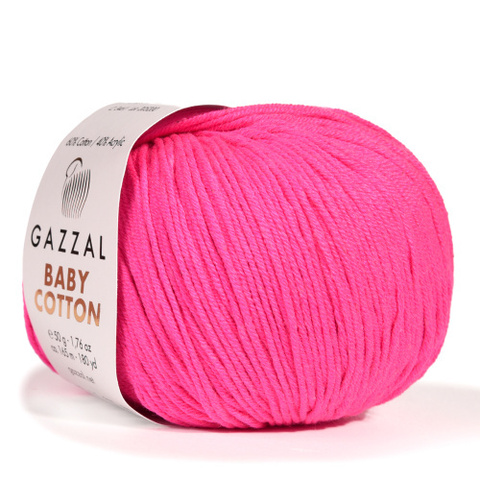 Пряжа Gazzal Baby Cotton 3461 фуксия