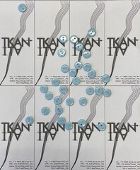 Пуговица пластиковая двухпрокольная (Пластик, 11, Светло-голубой)