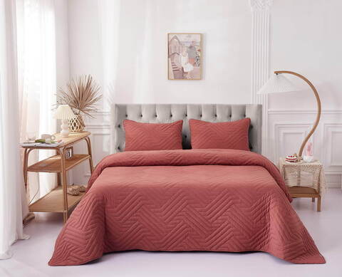 Покрывало 160х220 и наволочка 50х70 Sofi De MarkO Мориц красное