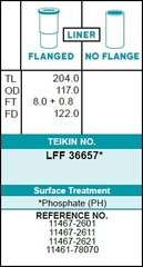 Гильза блока цилиндров TEIKIN LFF36657 (4шт/упак) хонингованная