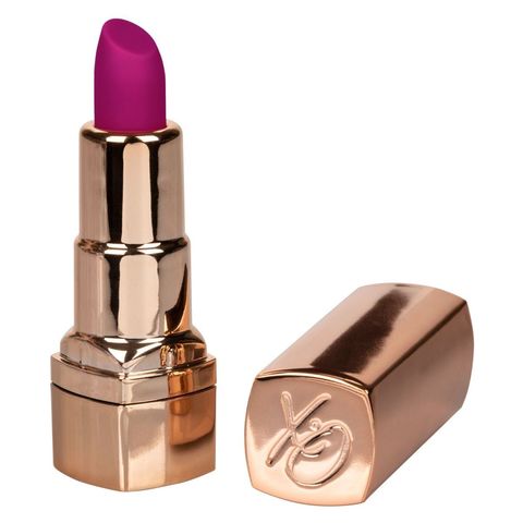 Золотистый вибратор-помада с пурпурным мягким кончиком Hide & Play Rechargeable Lipstick - California Exotic Novelties SE-2930-35-2