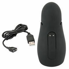 Черный силиконовый вибромастурбатор с нагревом Masturbator with 2 Functions - 