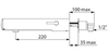 Delabie 493506 Смеситель TEMPOMATIC MIX 4 (раковина) M1/2", настенный, интегриров. батарея 6V , Д.190