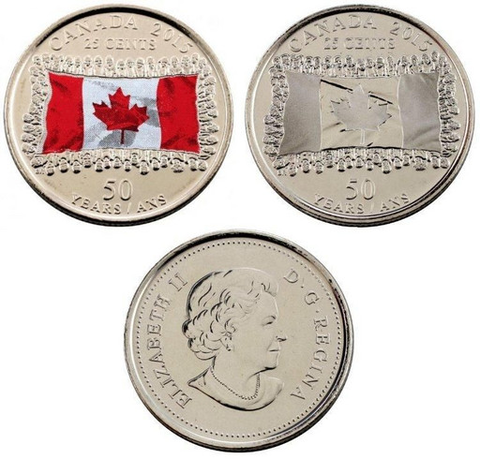 Канада 25 центов 2015. Пара монет