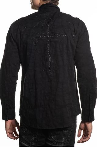 Affliction | Рубашка мужская LIBERTINE 110WV782 спина на модели