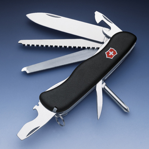Нож складной Victorinox Locksmith, 111 mm, 14 функций, с фиксатором лезвия, чёрный