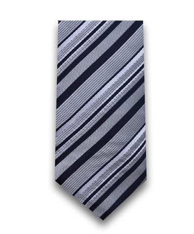 Серебристый галстук в полоску TSAREVICH