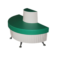 «Диван полукруглый" на хромированных ножках, бежево-зеленый