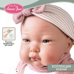 Munecas Antonio Juan Кукла реборн Александра в белом, 52 см, мягконабивная (81278)