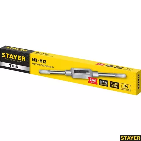 STAYER TH4 для М3-М12, L=200 мм, Метчикодержатель, Professional (28035-4)