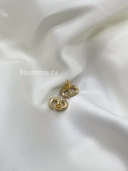 Серьги Ди. золотистые со стразами