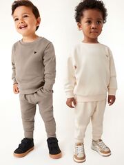 Толстовка и джоггеры в комплекте для мальчика Next Q73-918, 2 шт., Бежевый, Молочный