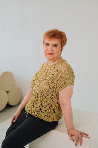 МК топ-футболка, пряжа COTONLI от O’YARN