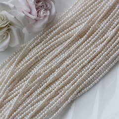 Жемчуг натуральный речной, круглый, 2,9-3,5 мм, 1 нить, Ж002