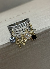 Кольцо LV широкое с подвесками