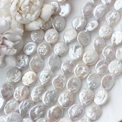 Жемчуг натуральный барочный, монетка, 17,7-18,7 мм, 1 нить, Ж032