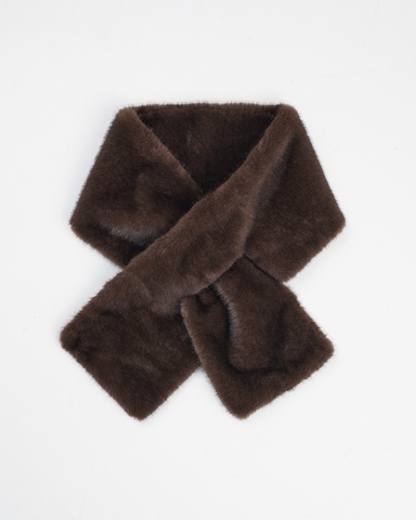Шарф из искусственного меха норки коричневый