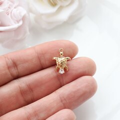 УЦЕНКА!!! Подвеска Черепашка с фианитом 17*12 мм, позолота,У043