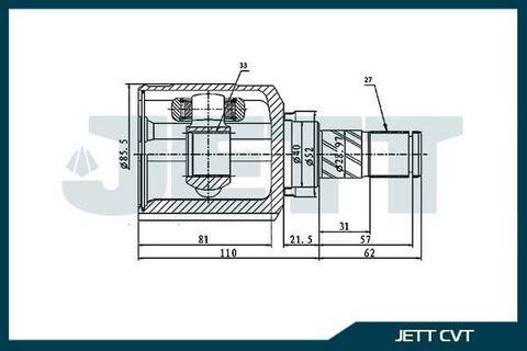 ШРУС внутренний JETT V40-1252