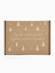 Коробка сборная одиночная Прямоугольник, «Елочки», 27*21*9 см