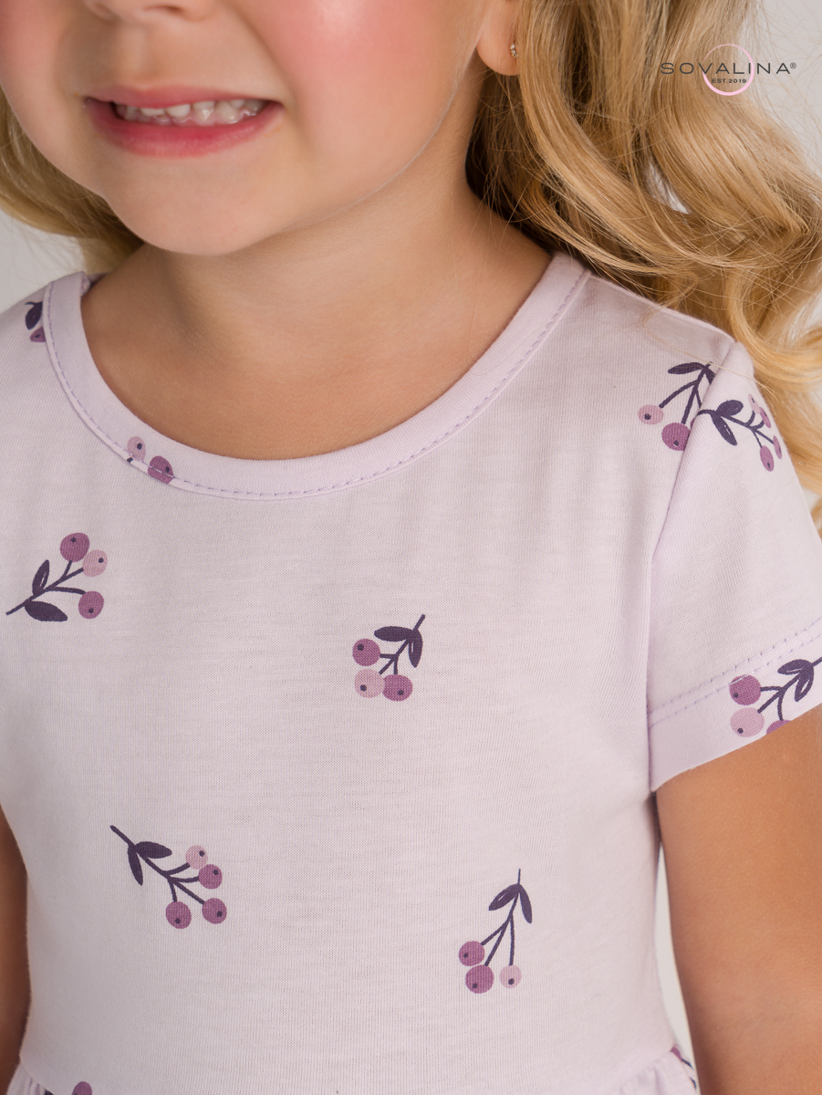 Платье Лето брусника сиреневая