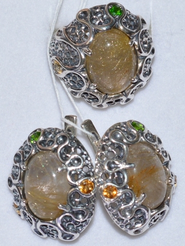 Джайпур (кольцо + серьги из серебра)