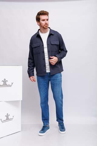 VENTI Рубашка-блейзер утепленная с накладными карманами из вискозы с эластаном