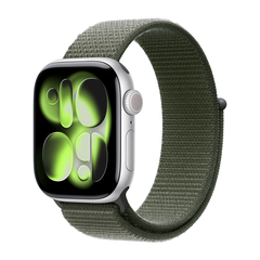 Умные часы Apple Watch Series 11 GPS, 42mm, Silver Aluminium Case with Forest Sport Loop