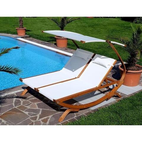 Шезлонг-лежак из сибирской лиственницы Afina AFM-510 White