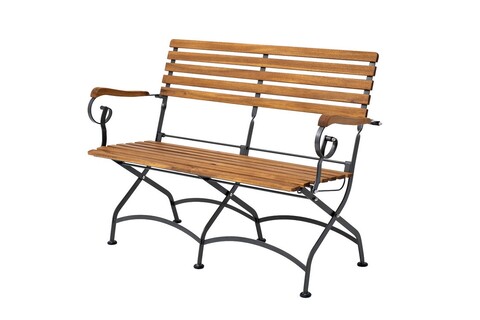 Скамья из акации Joygarden ЛАТА 2-х местная, темно-серый графит, коричневый