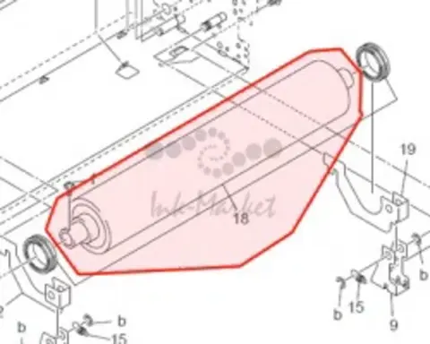 56UAR7B000/56UA5280, Вал прижимной (резиновый) KM BH Pro 1050, Original