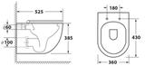 Унитаз подвесной безободковый OWL Wave Cirkel-H с сиденьем DP микролифт