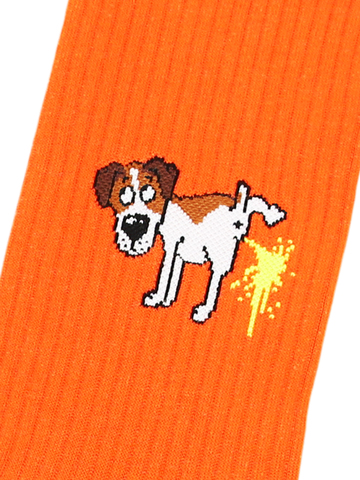 Носки со щенком оранжевые оптом