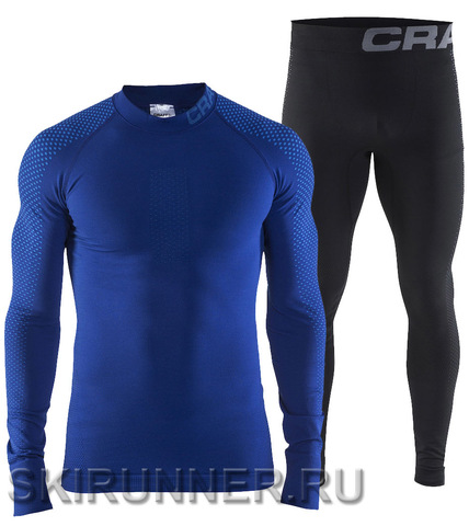 Тёплый комплект термобелья Craft Warm Intensity blue-black мужской