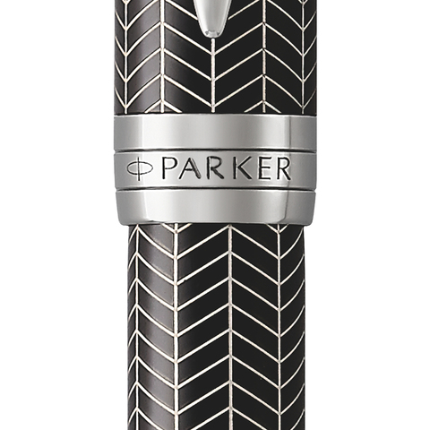 Ручка перьевая Parker Duofold, Black Chevron CT, F (1945413)