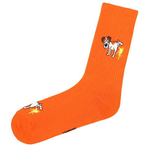 Носки с принтом щенка оранжевые оптом