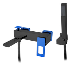 Boheme Q 143-BUV Смеситель для ванны с душем, цвет: синий,чёрный фото