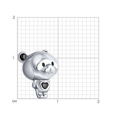 94033019 - Подвеска-шарм МЕДВЕЖОНОК  из серебра с эмалью