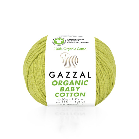 Пряжа Gazzal Organic Baby Cotton 426 липа (уп.10 мотков)