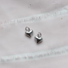 Подвеска Сердце 8 мм, родий П252
